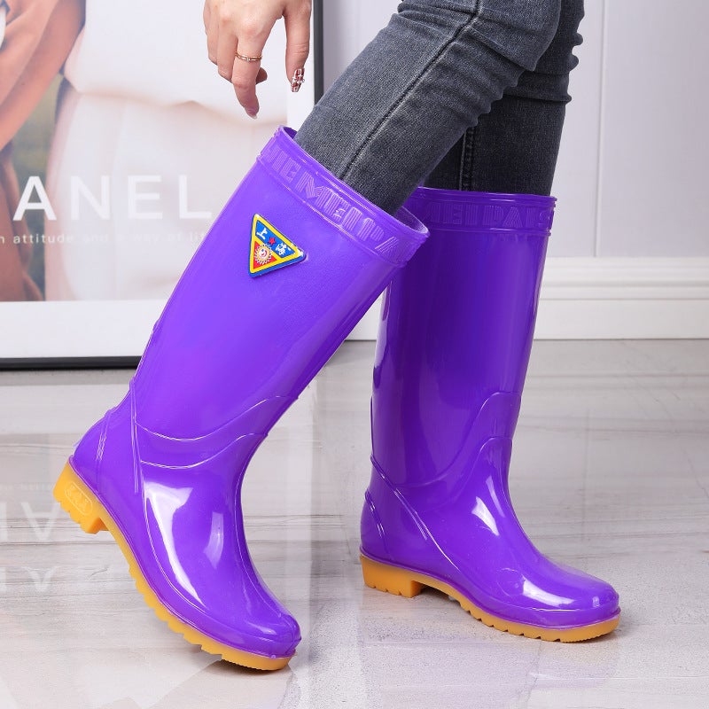 Shanghai High-Rise Women'S Rain Shoes Rainy Day Women'S Waterproof Thickened Rubber Shoes Pastoral Farming Shoes Four Seasons Water Boots Labor Protection Rain Boots - Image 5